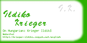 ildiko krieger business card